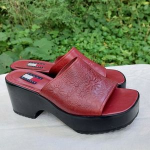 Y2K Tommy Hilfiger Leather Platform Sandals